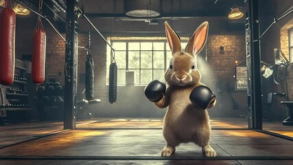 Boxing Bunny Animates the Gym with Playful Energy