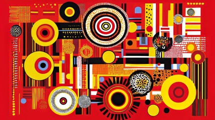 Obraz premium Dynamic Geometric Elegance. Vibrant abstract illustration with geometric patterns
