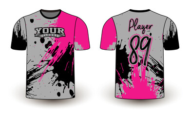 All sports player jersey design with an elegant edgy and wild look. Sports gear template mockup perfect fit for all sports. The designs that go on casual wear, shirts, fashion apparel, and all kind 