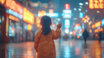 A Child Bids Farewell to a Family Member at the Airport During Departure