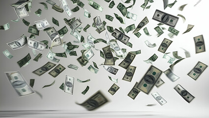 "Dynamic Money Rain in Mid-Air"