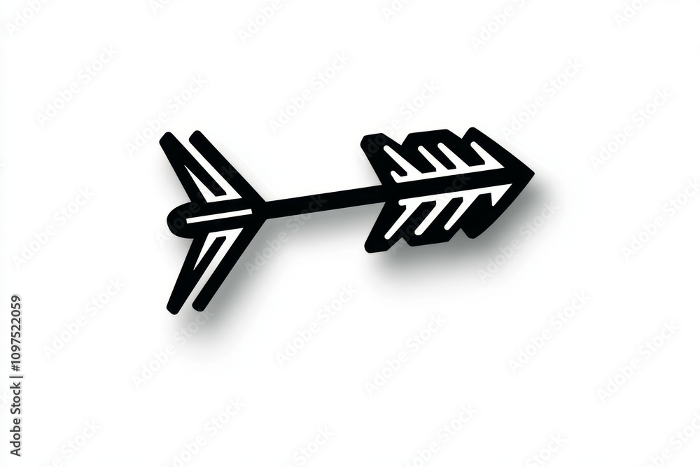 Poster a minimalist black arrow icon with a clean, sharp design on a white background