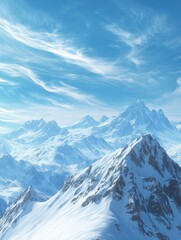 Obraz premium Snow-Covered Mountain Landscape