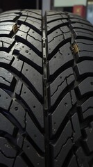 Close-Up of Tyre Tread Showing Detailed Pattern for Vehicle Service