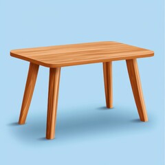 Fototapeta premium Stylish wooden coffee table design modern living room furniture showcase minimalist environment eye-level view interior aesthetics