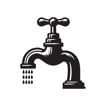recommend clip art: water faucet silhouette vector illustration