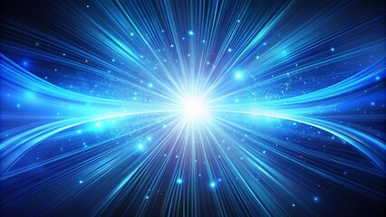 Obraz premium Abstract Blue Energy Burst Glowing Lines and Stellar Dust