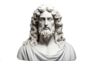 Obraz premium Greek sculpture jesus photography illustrated portrait.