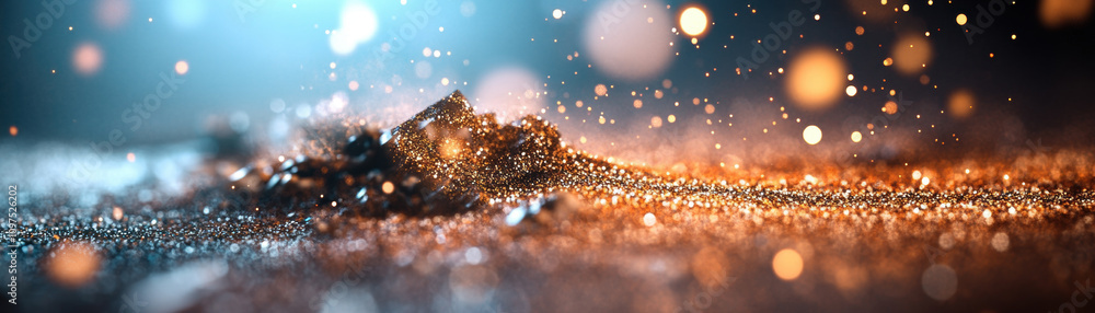 Poster dynamic sparkling particles abstract scene digital art colorful environment macro viewpoint visual c