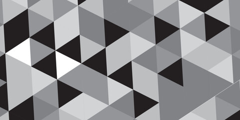 Seamless abstract black and gray stripe rectangles hexagon type cube geometric pattern. Triangle gray abstract seamless pattern. Abstract color Low-Polygones Generative Art background illustration ./