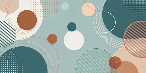 Abstract Geometric Design with Earthy Tones and Circular Patterns