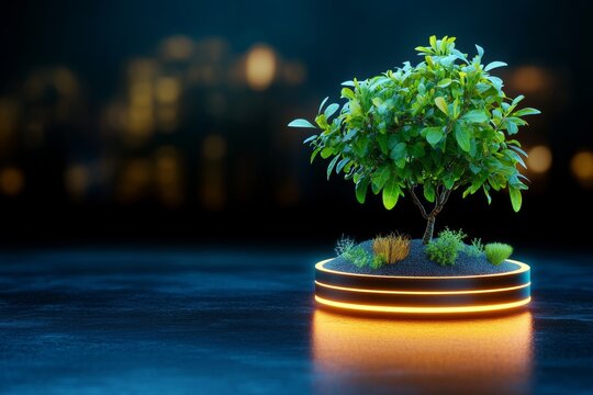 A futuristic representation of Ayurveda with holographic herbs and charts explaining doshas in a high-tech wellness center