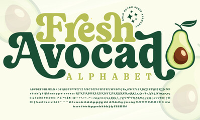 Fresh Avocado Serif, Cosmetic, Fashion Stylish Display Bold Font alphabet