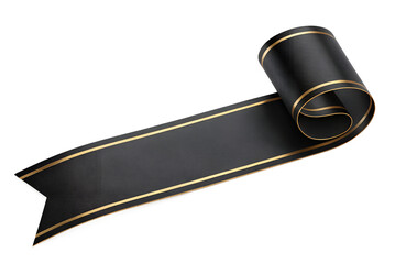 Fototapeta premium png banner with a black and yellow ribbon on a transparent background