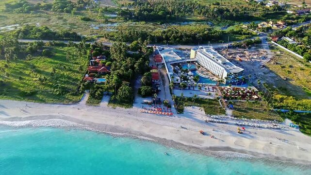 Breathtaking view of Maragogi, Alagoas, Brazil, with crystal-clear turquoise waters, coral reefs, creating a serene and inviting tropical landscape