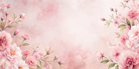 Delicate Pink Floral Watercolor Design, Perfect for Wedding Invitations or Romantic Announcements