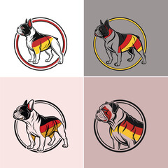 Adobe Illustrator Artwork Edgy and modern, featuring distressed typography with claw marks or a growling bulldog motif.