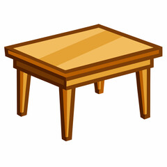 Fototapeta premium empty wooden table clipart cartoon Illustration drawing