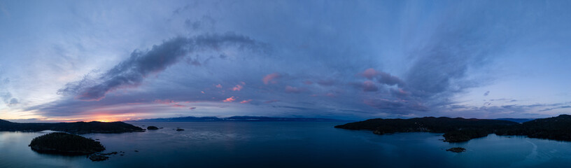 Breathtaking Sunrise Over Vancouver Island Coastal Horizon