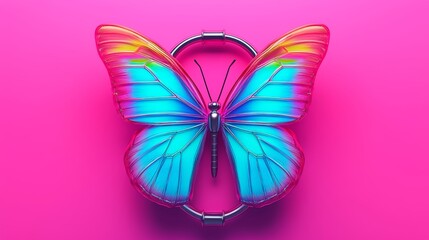 Fototapeta premium Ethereal Glass Butterfly Emerging from a Glowing Cocoon