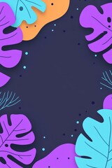 Summer Tropical Leaves Background Vector Illustration