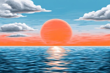 A vintage-style travel poster featuring azure skies and a calm ocean, with bold typography inviting viewers to "Escape to Paradise"