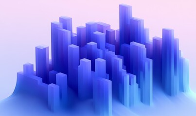 Fototapeta premium Abstract Digital 3D Gradient Artwork Minimalist Background Composition
