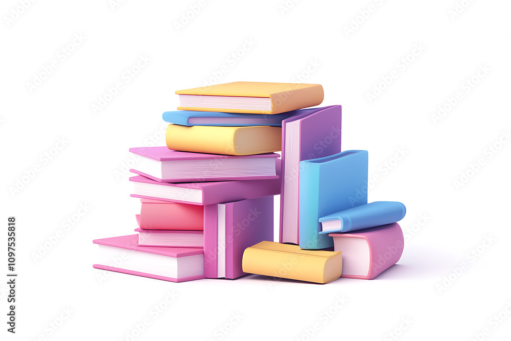 Aufkleber a colorful stack of books symbolizing knowledge and learning.