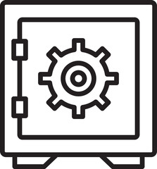 Money Safe Line Icon
