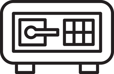 Fototapeta premium Money Safe Line Icon 
