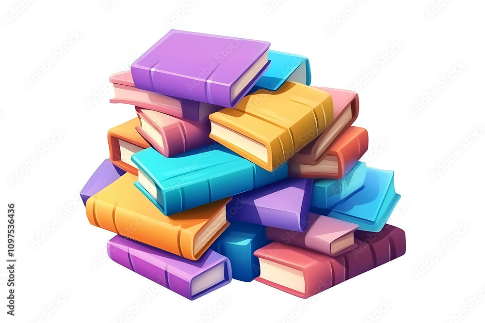 Aufkleber a colorful stack of books, symbolizing knowledge and learning.