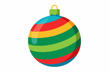  Beautiful Christmas  ball color on white background vector illustration
