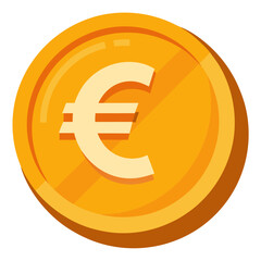 Obraz premium euro coin clipart cartoon Illustration drawing