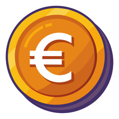 Obraz premium euro coin clipart cartoon Illustration drawing