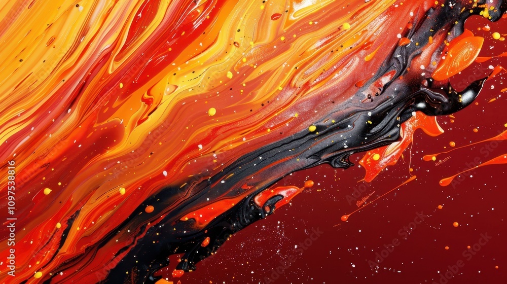 Aufkleber bold streaks of red and orange paint fly across the canvas creating dynamic and energetic splashes t