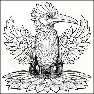 recommend clip art: Symmetrical Mandala Hornbill