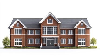 Grand Brick Mansion: Architectural Design Rendering