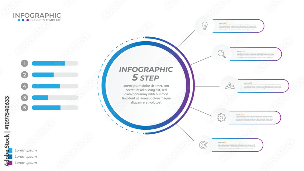 Poster vector infographic label design with circle infographic template design and 4-5-6 options or steps. 
