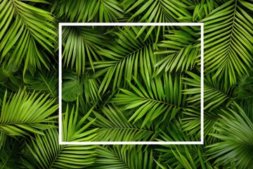 A vibrant arrangement of green palm leaves creating a natural backdrop.