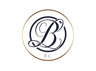 Elegant Minimalist Black and Gold Cursive Letter C Logo for Business
