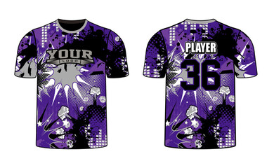 All sports player jersey design with an elegant edgy and wild look. Sports gear template mockup perfect fit for all sports. The designs that go on casual wear, shirts, fashion apparel, and all kind 