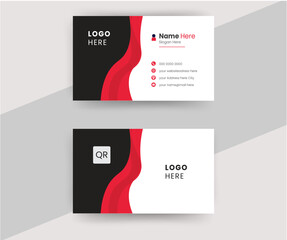 Modern luxury red business card template, identity for your business. Vector design .