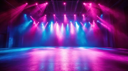 Vibrant Stage Lighting: Pink and Blue Concert Setup
