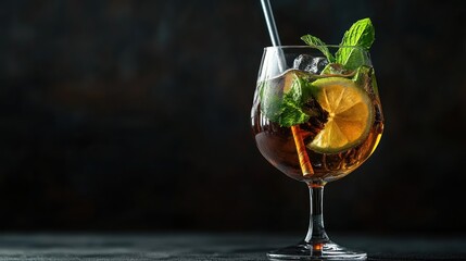 Refreshing Iced Tea Cocktail with Lime and Mint