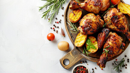 grilled sausages with vegetables