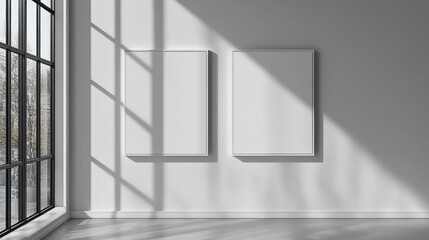 Obraz premium Empty Frames in Sunlit Room