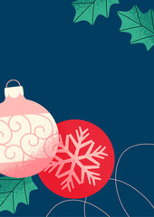 Cute background design with Christmas ornaments