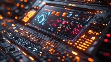 Obraz premium Futuristic Technology: A Glowing Interface