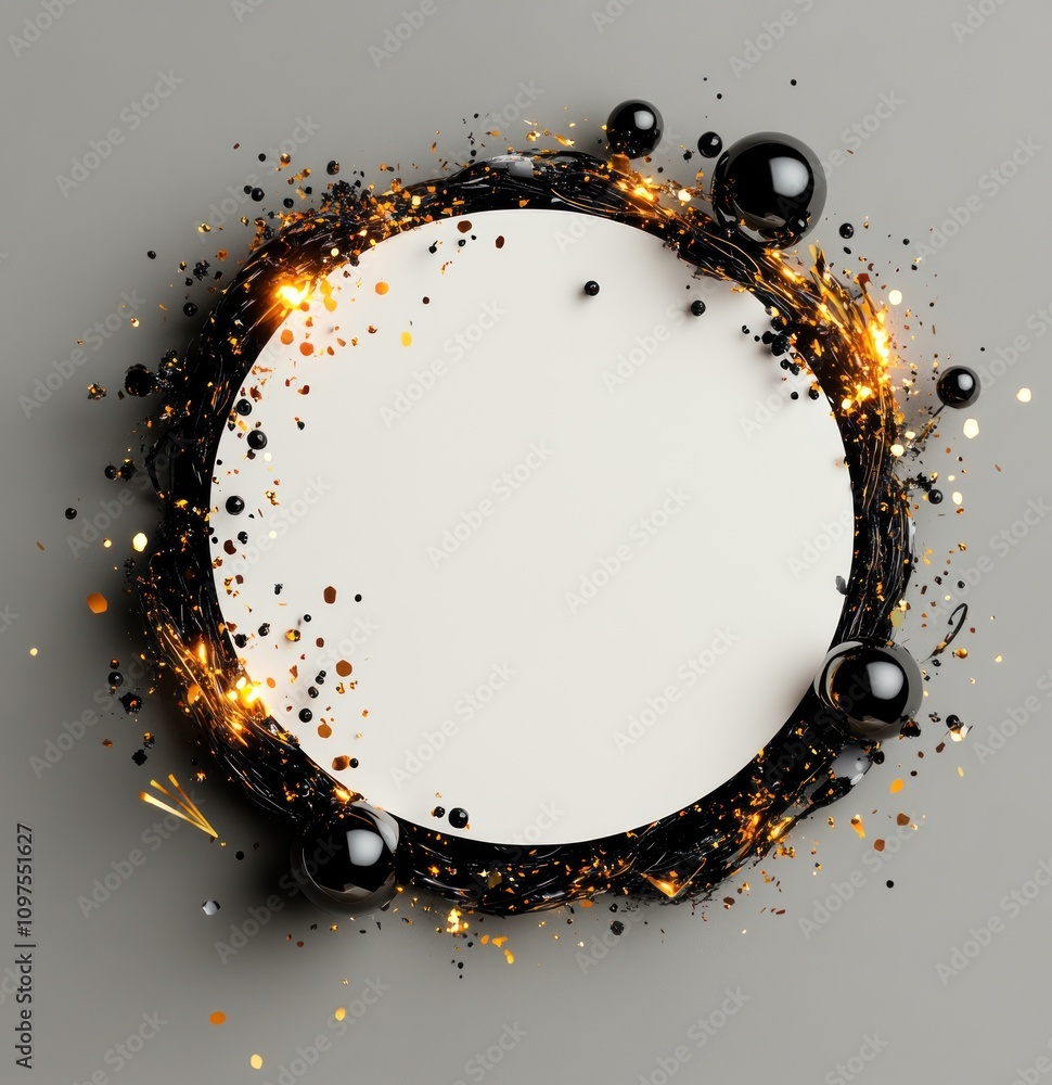 Aufkleber abstract circular frame with decorative elements for design purposes.