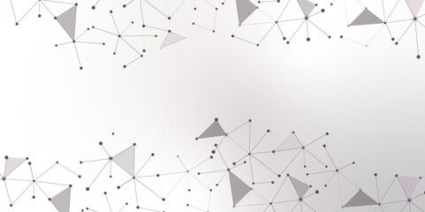 Abstract geometric background with connecting dots and lines with low poly triangle shapes. Polygonal Mesh Background Vector design digital technology concept Global network connection data structure. © Kainat 